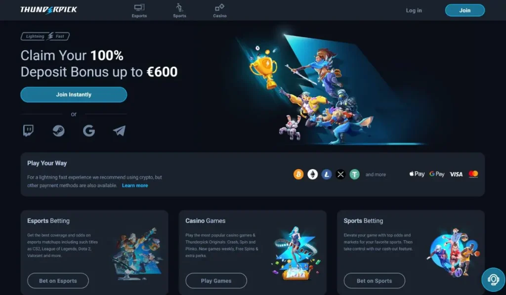 ThunderPick TRON sports betting and casino site