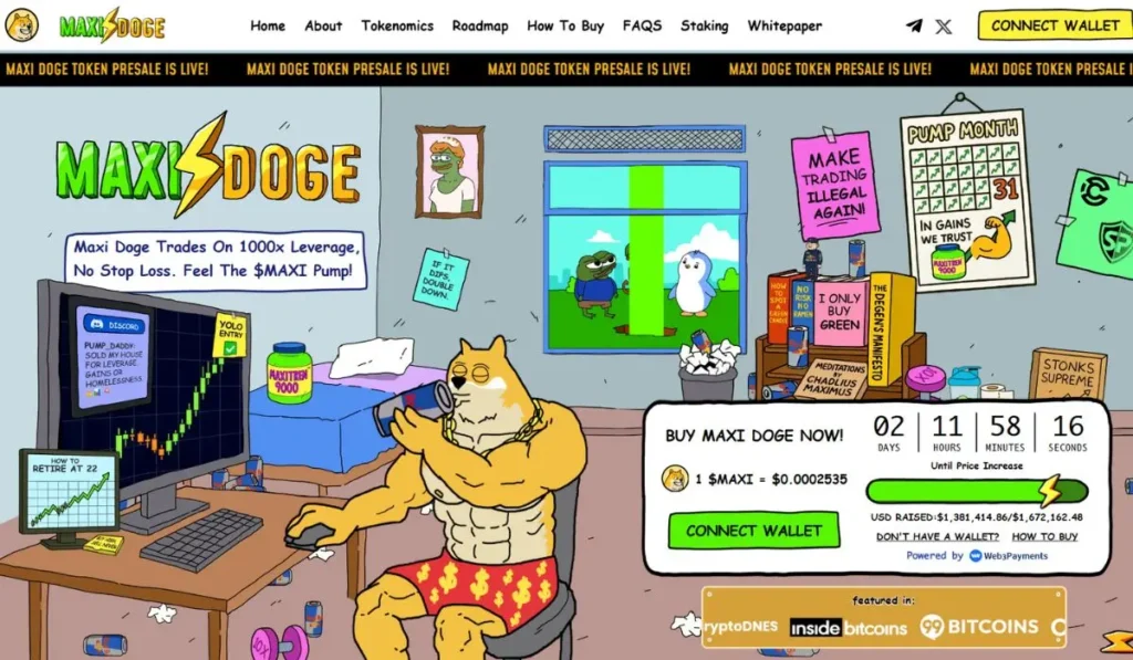 Maxi Doge Presale Screenshot