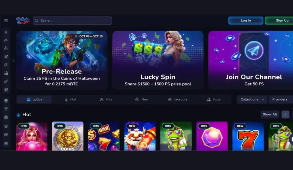 7Bit Telegram Casino with crypto bonuses and slot games.