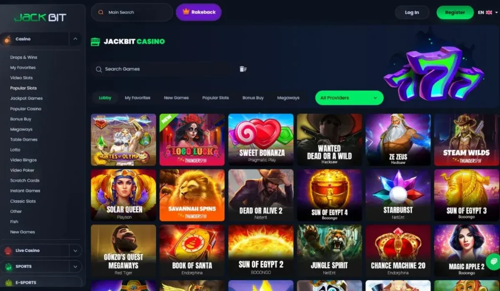 Jackbit Popular Slots
