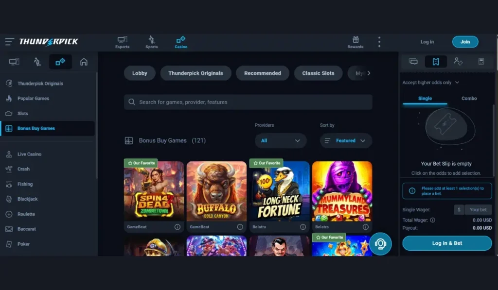 Thunderpick crypto casino esports sportsbook fast withdrawals